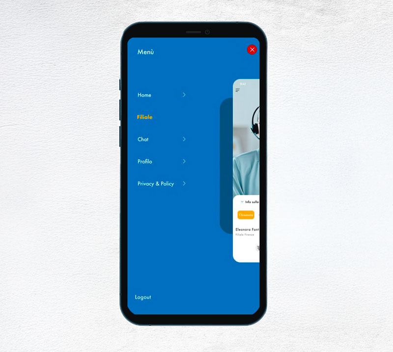 Menu dell'app