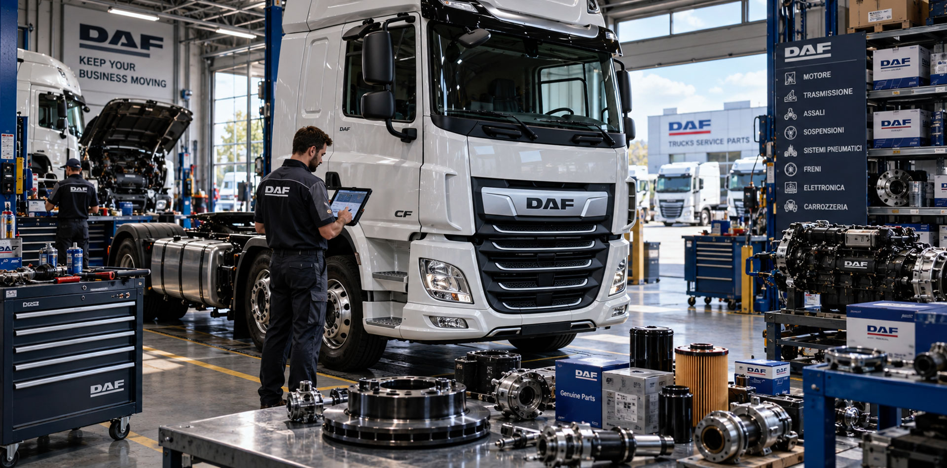 Ricambi DAF CF per camion in officina specializzata con tecnico e diagnosi professionale