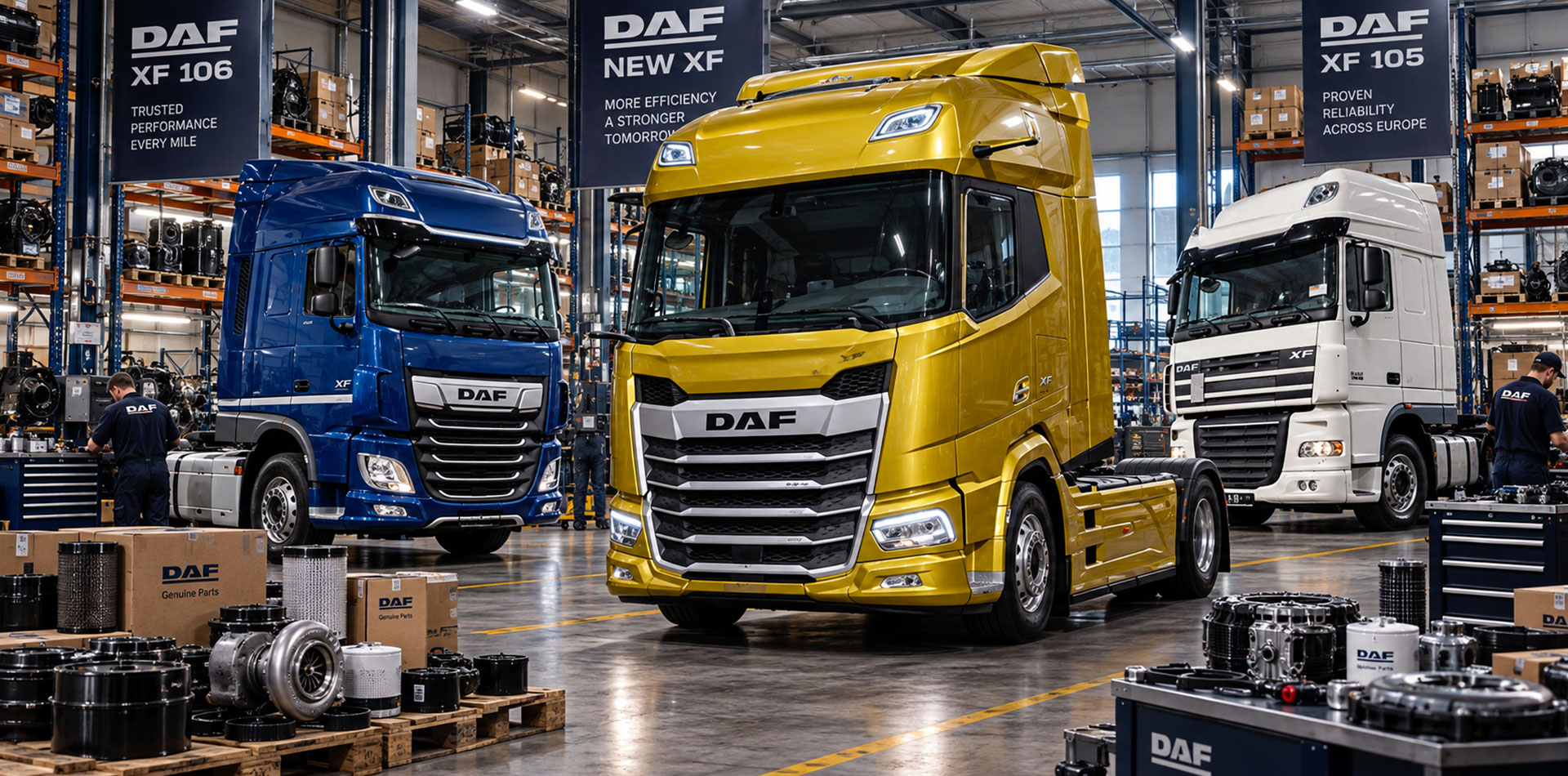 Ricambi DAF XF 105, XF 106 e nuove generazioni in officina specializzata per veicoli industriali