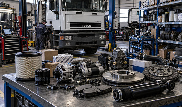 Ricambi IVECO Eurotech per veicoli industriali in officina specializzata