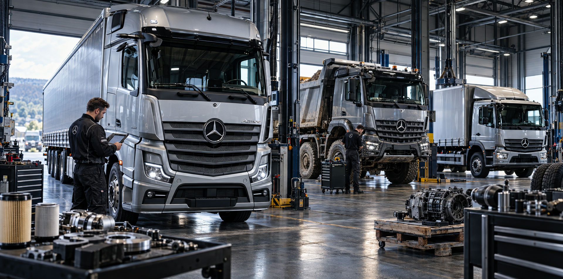 Ricambi Mercedes-Benz Trucks per Actros, Arocs e Atego in officina professionale