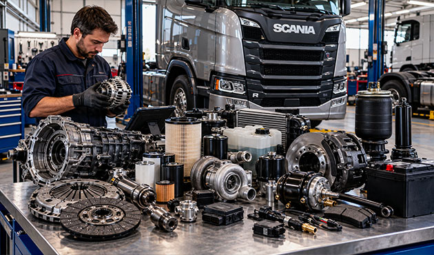 Ricambi e componenti meccanici per Scania Serie R in officina specializzata per camion e veicoli industriali