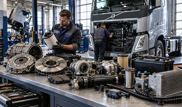 Ricambi e componenti Volvo Trucks per camion FH, FM e FMX in officina specializzata