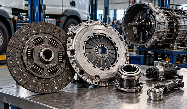 Kit frizione con disco, spingidisco e cuscinetto per camion e veicoli industriali